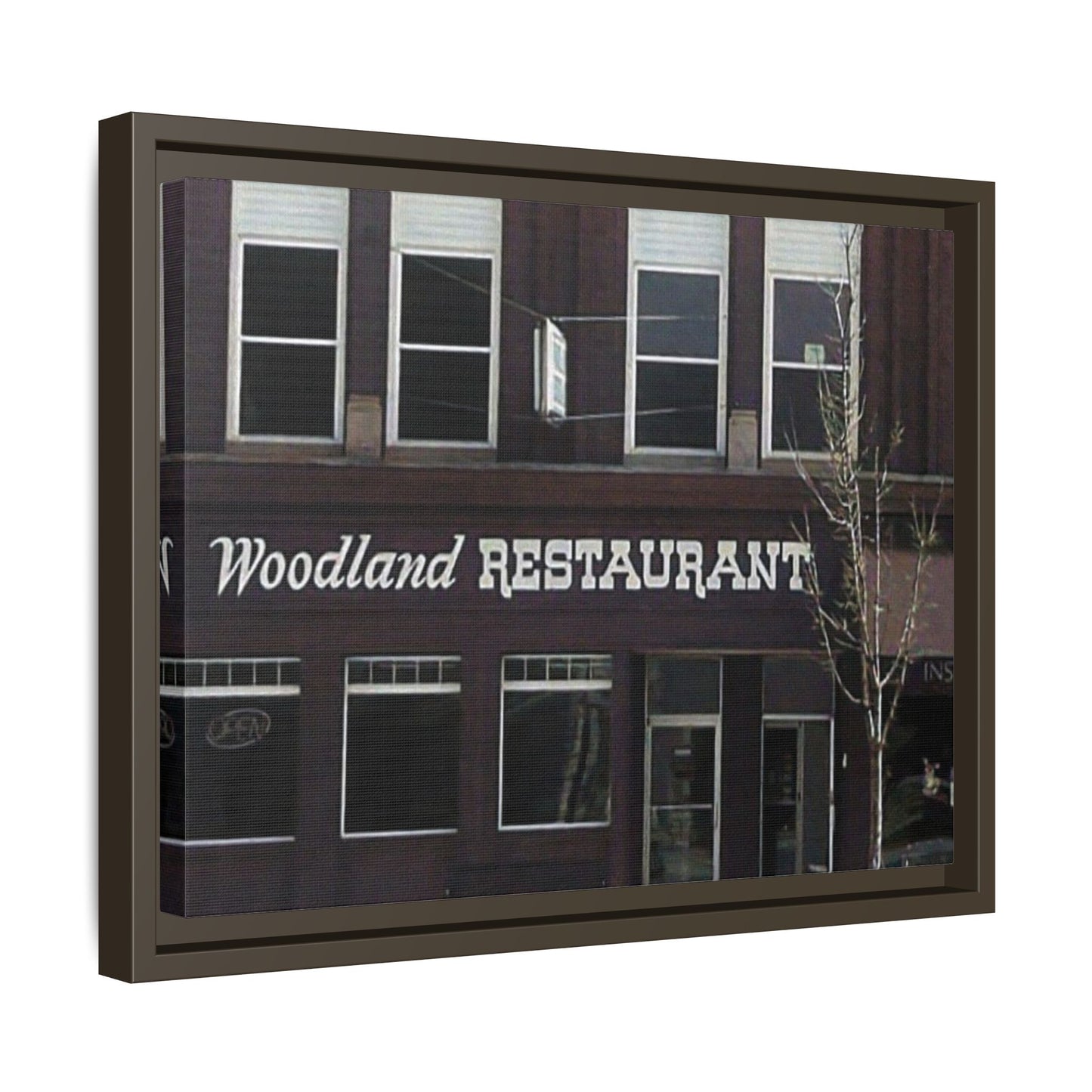 Woodland Restaurant Findlay O. Framed Matte Canvas Print - Woodland Restaurant Art for Home Decor