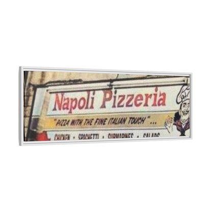 Napoli Pizzeria Retro Framed Canvas Print - Classic Italian Restaurant Decor