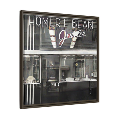 Homer F Bean Vintage Framed Matte Canvas - Home of Bean Jeweler Wall Art