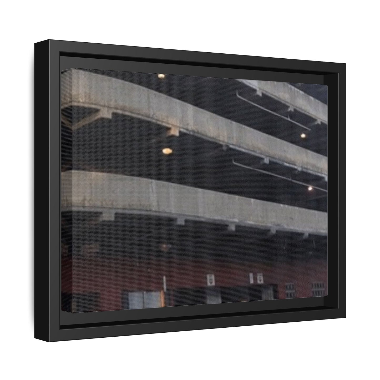 Downtown Findlay Parking Garage Urban Vibes Framed Canvas Art | Modern Wall Decor