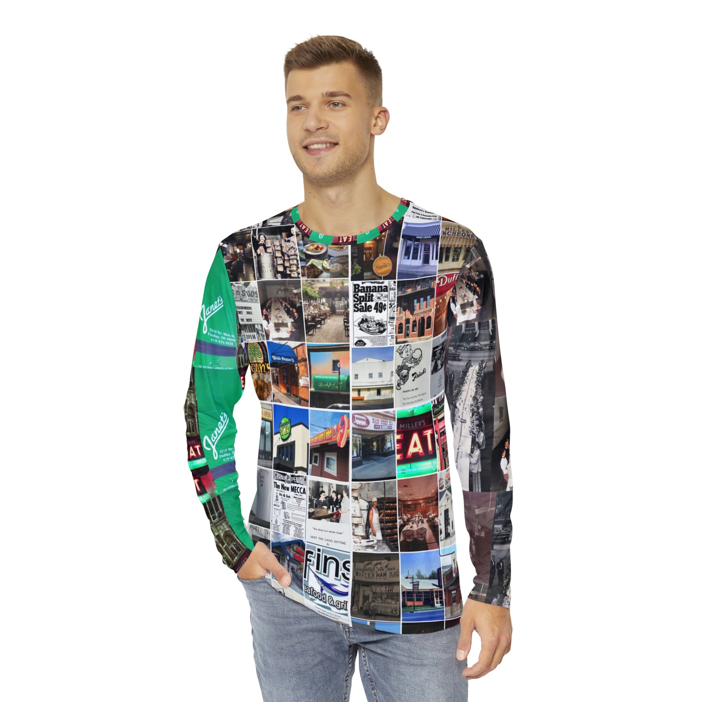 Flag City Foodways Men's Long Sleeve Shirt (AOP)