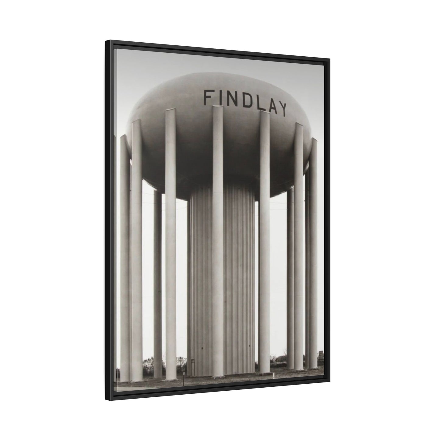 Findlay Water Tower Framed Matte Canvas Wall Art - Findlay Water Tower Photography Print