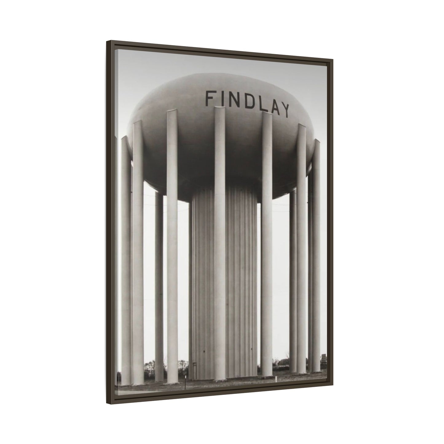 Findlay Water Tower Framed Matte Canvas Wall Art - Findlay Water Tower Photography Print