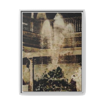 “Meet Me at the Fountain” C.F. Jackson’s Findlay, O. Vintage Matte Canvas Wall Art - Framed Historic Ohio Scene