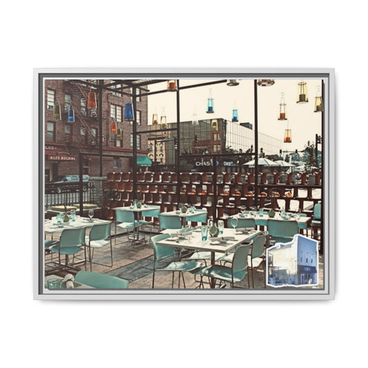 Revolver Patio Findlay, O Vintage Restaurant Framed Canvas Art - Multi-Color Decor