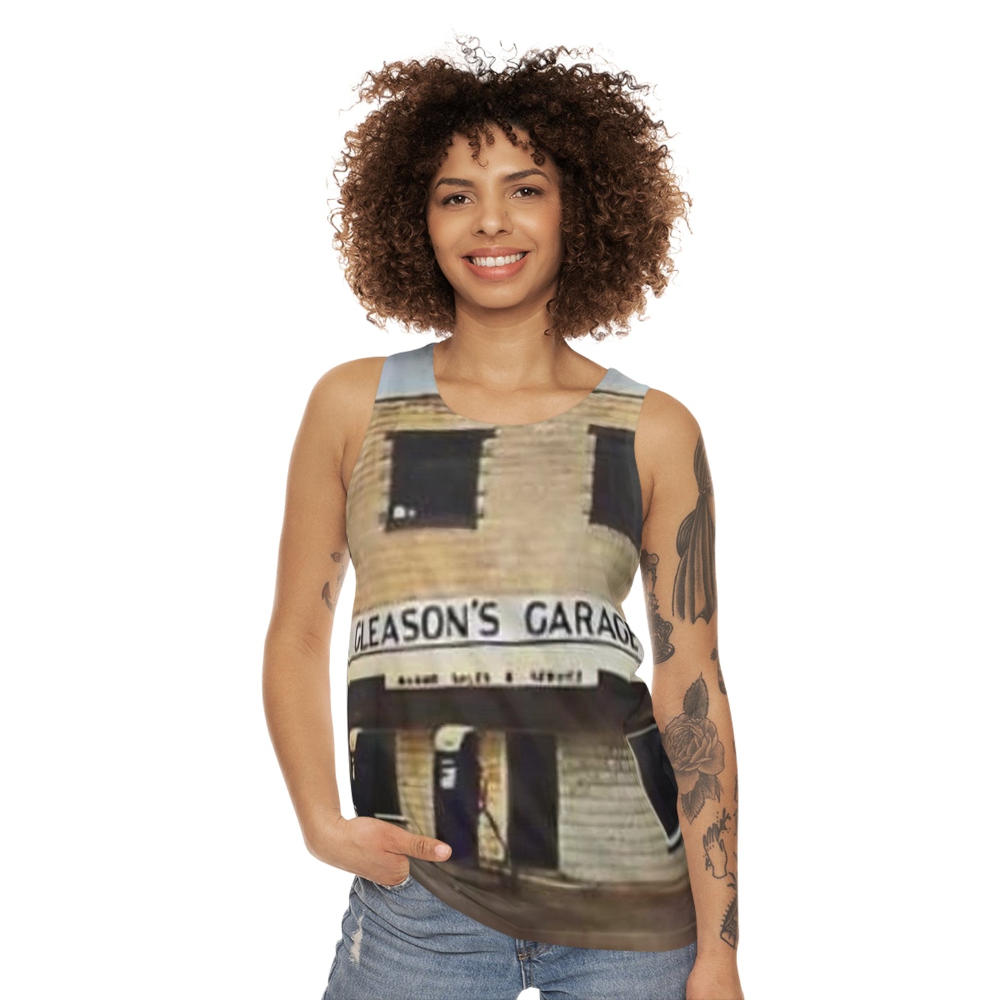 Gleason’s Garage Unisex Tank Top (AOP)