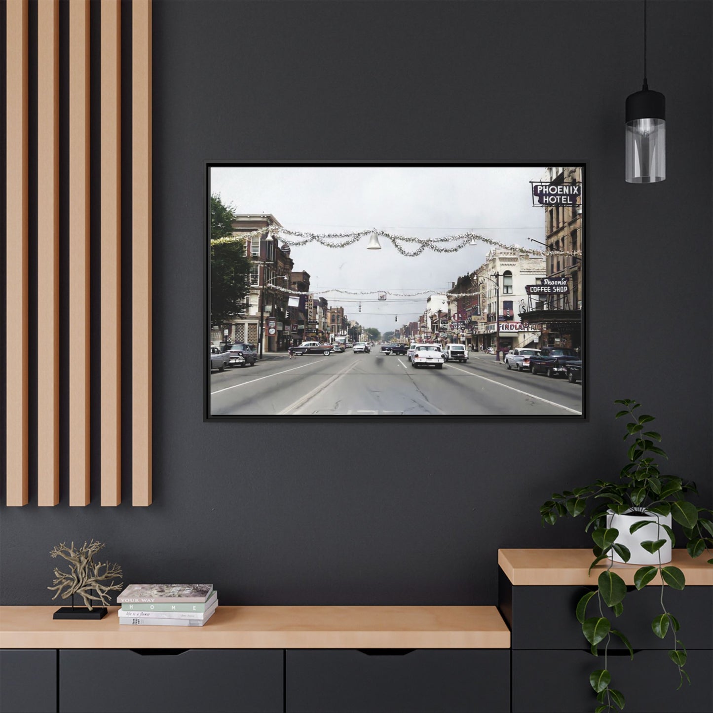 1960 200 BLOCK SOUTH MAIN [WEST] & [EAST] Findlay, O. — Vintage Matte Canvas Wall Art - Framed