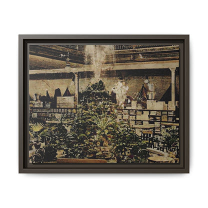 “Meet Me at the Fountain” C.F. Jackson’s Findlay, O. Vintage Matte Canvas Wall Art - Framed Historic Ohio Scene