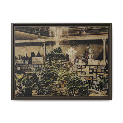 “Meet Me at the Fountain” C.F. Jackson’s Findlay, O. Vintage Matte Canvas Wall Art - Framed Historic Ohio Scene