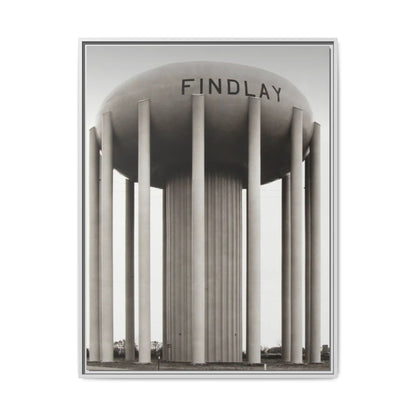 Findlay Water Tower Framed Matte Canvas Wall Art - Findlay Water Tower Photography Print