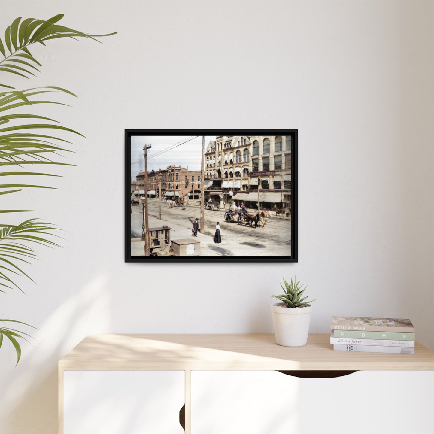 Marvin Block Findlay O. Vintage Street Scene Framed Matte Canvas - Urban Nostalgia Artwork