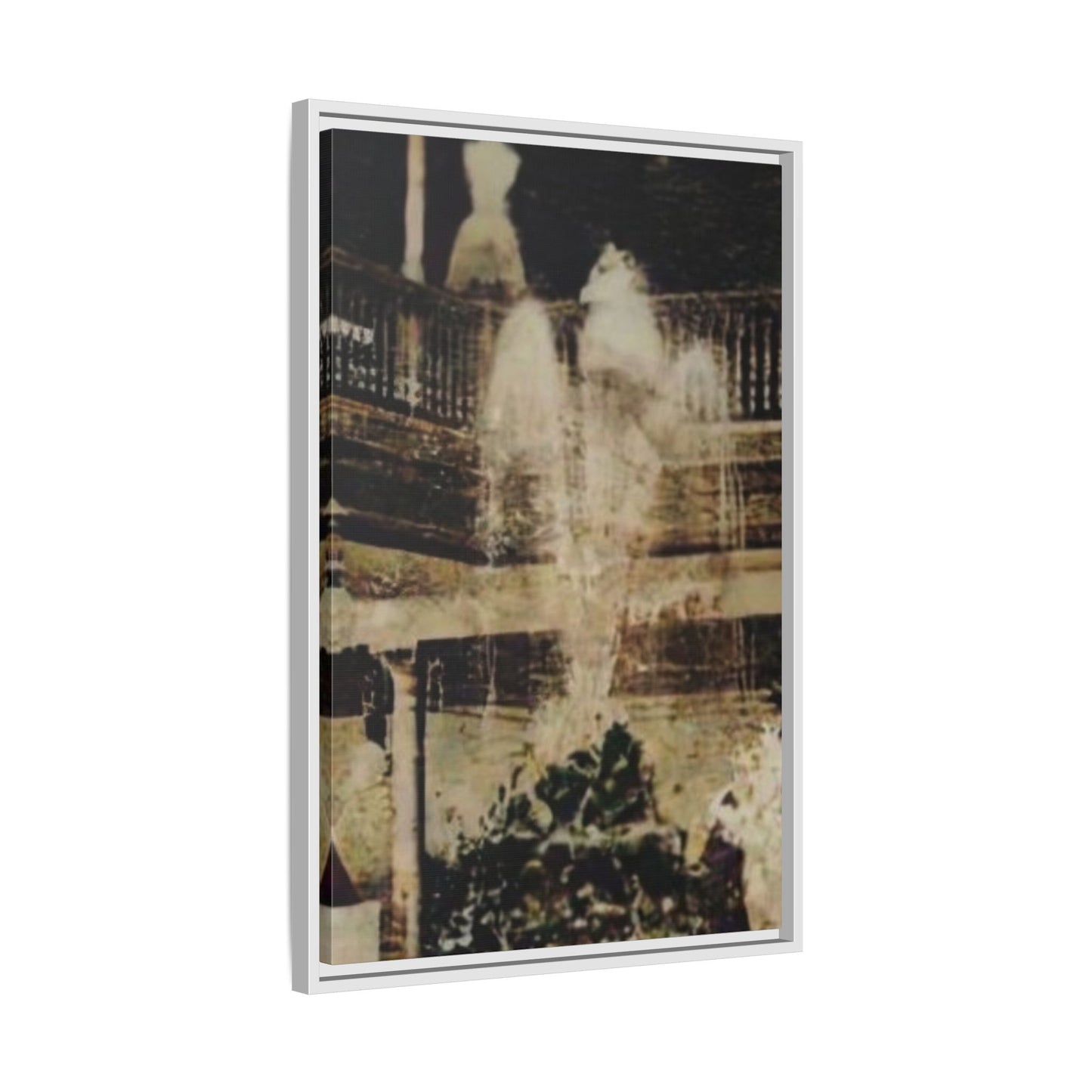 “Meet Me at the Fountain” C.F. Jackson’s Findlay, O. Vintage Matte Canvas Wall Art - Framed Historic Ohio Scene