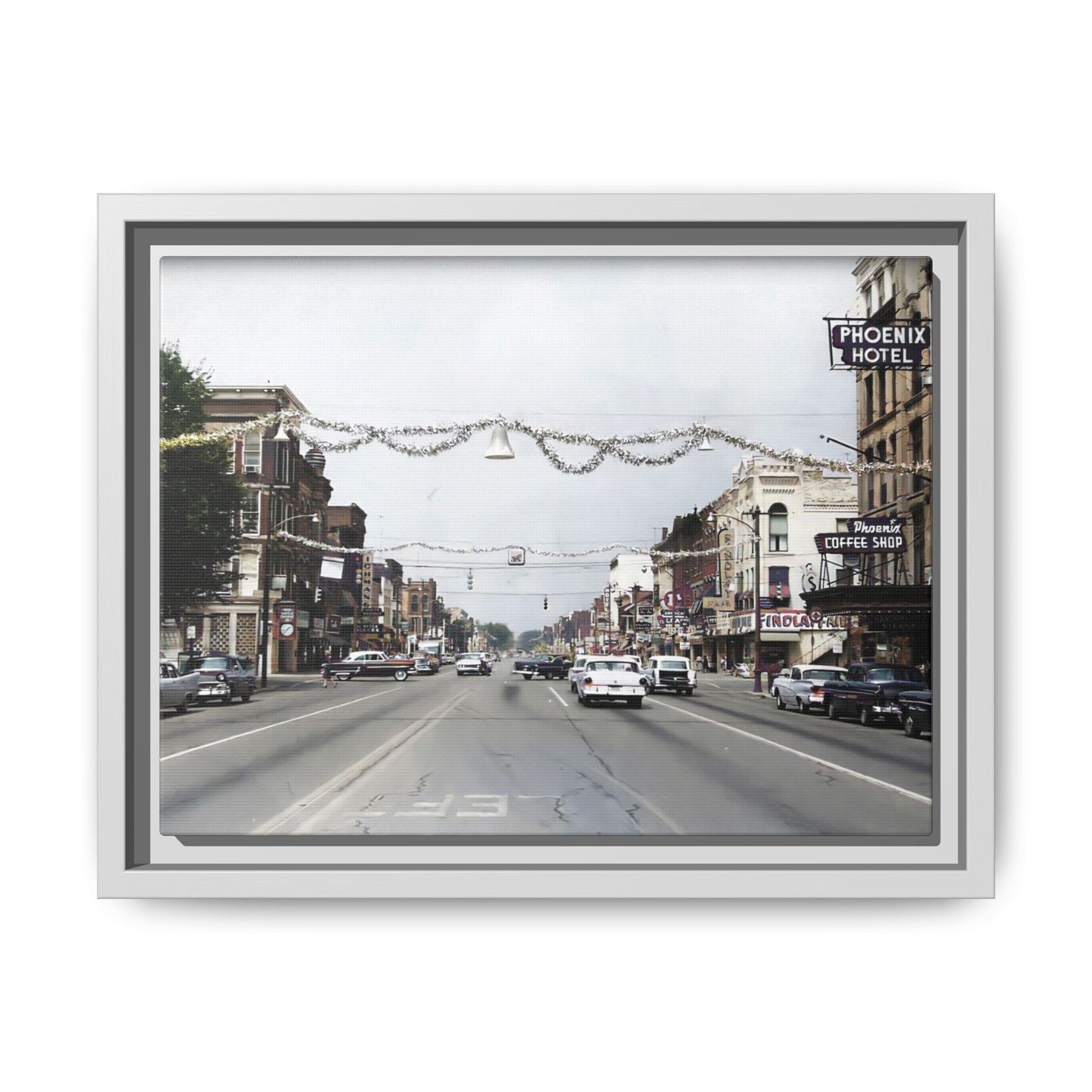 1960 200 BLOCK SOUTH MAIN [WEST] & [EAST] Findlay, O. — Vintage Matte Canvas Wall Art - Framed