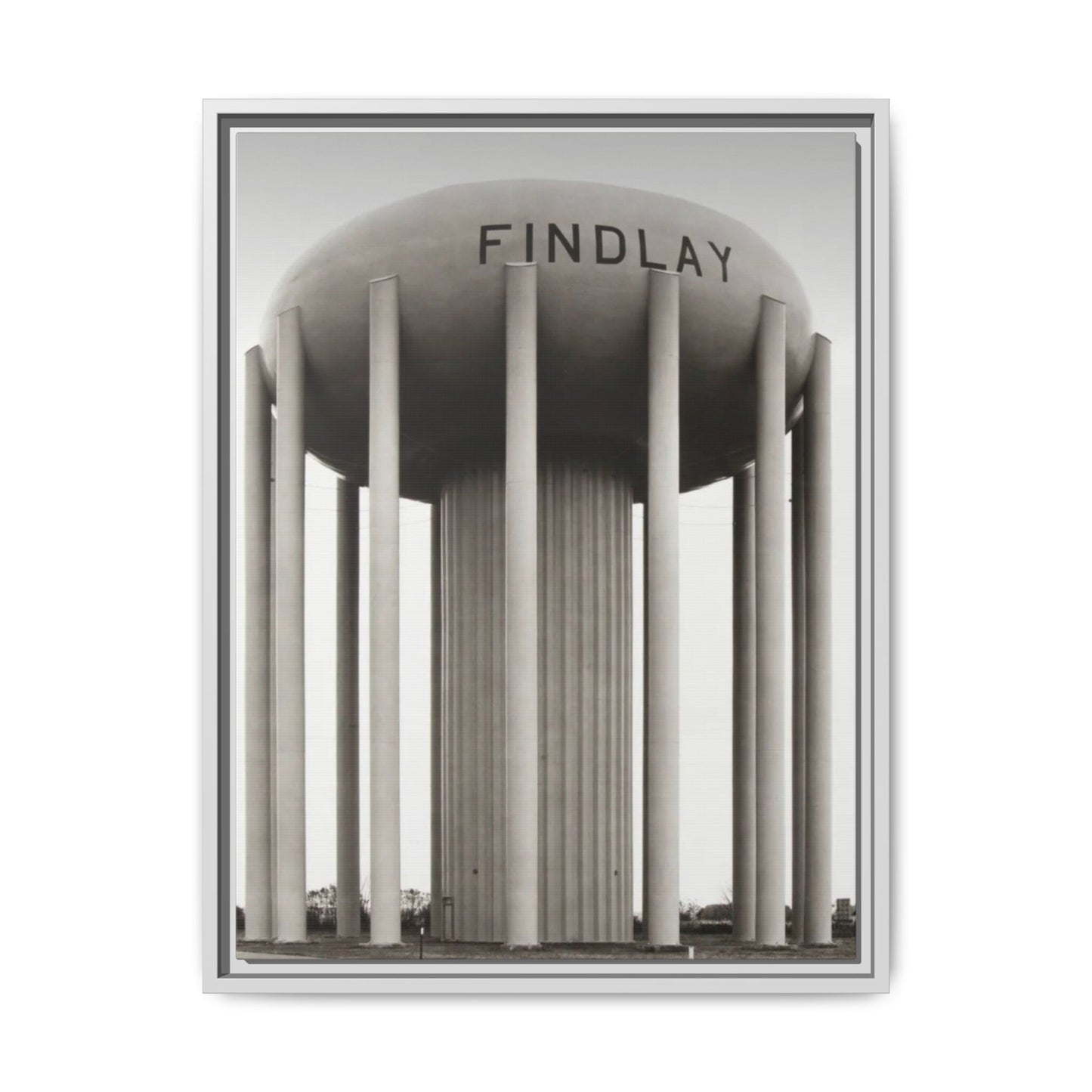 Findlay Water Tower Framed Matte Canvas Wall Art - Findlay Water Tower Photography Print