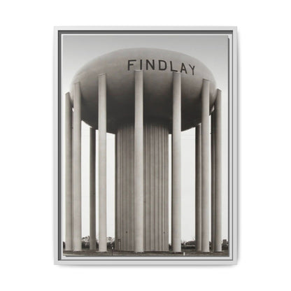 Findlay Water Tower Framed Matte Canvas Wall Art - Findlay Water Tower Photography Print