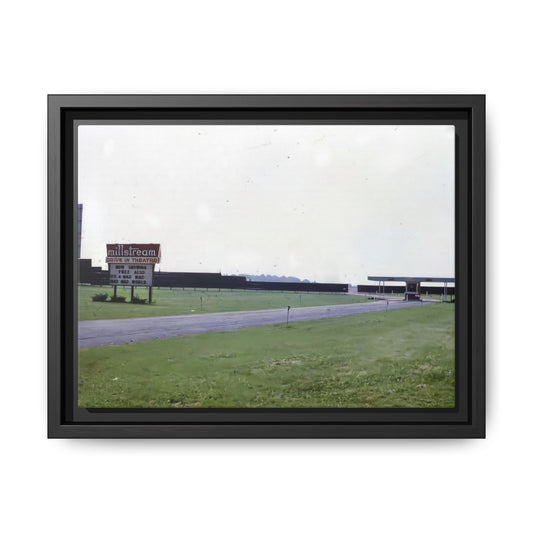 Millstream Drive-In Framed Vintage Cinema Canvas Art - Multi-Color Landscape Print