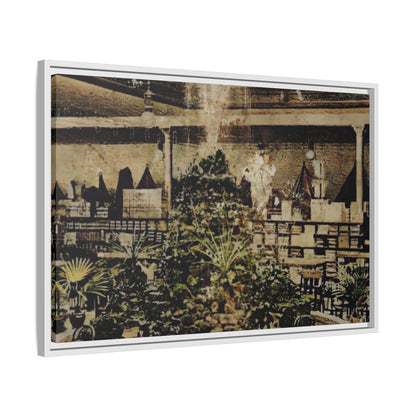 “Meet Me at the Fountain” C.F. Jackson’s Findlay, O. Vintage Matte Canvas Wall Art - Framed Historic Ohio Scene