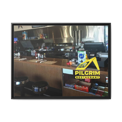 Pilgrim Resturant Counter Matte Canvas, Framed (Multi-color)