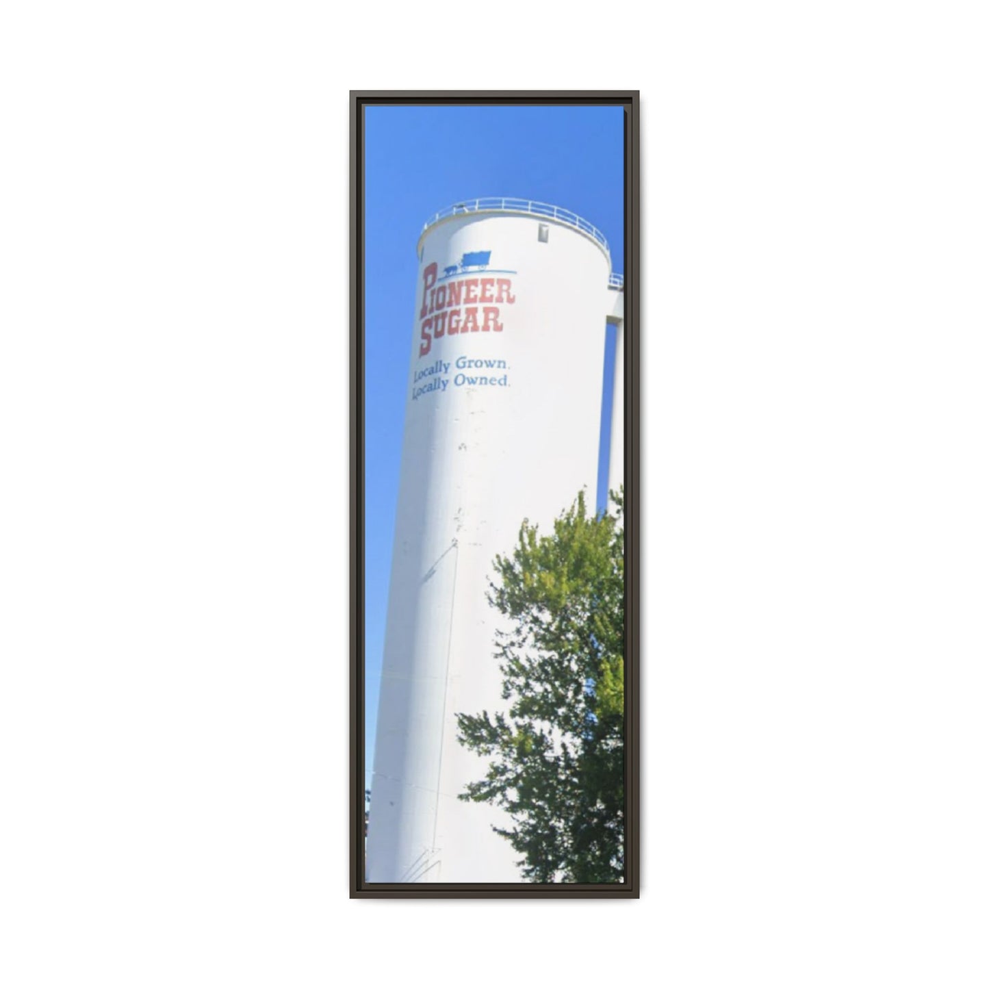 Pioneer Sugar Framed Matte Canvas Print - Vintage Farm Silos Art