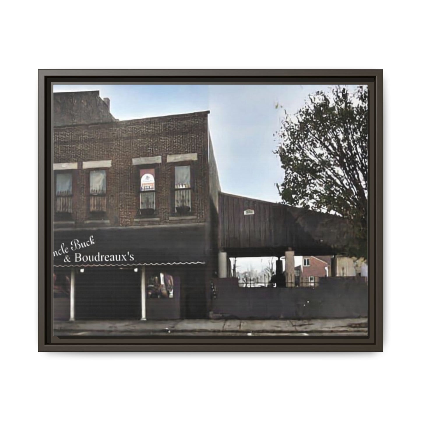 Uncle Buck & Boudreaux’s Framed Matte Canvas Art - Uncle Buck & Boudreaux's Street Scene Decor