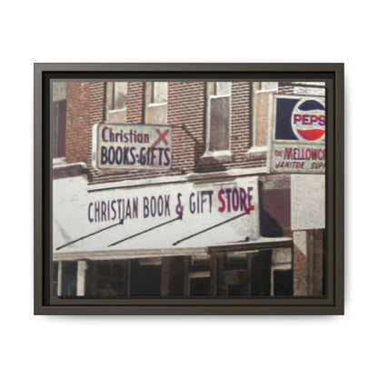 Christian Gift and Book Store Vintage Framed Canvas Art - Christian Book & Gift Store