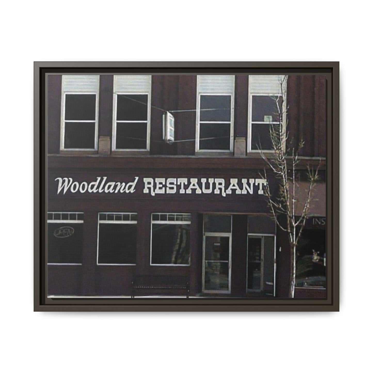 Woodland Restaurant Findlay O. Framed Matte Canvas Print - Woodland Restaurant Art for Home Decor