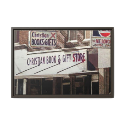 Christian Gift and Book Store Vintage Framed Canvas Art - Christian Book & Gift Store