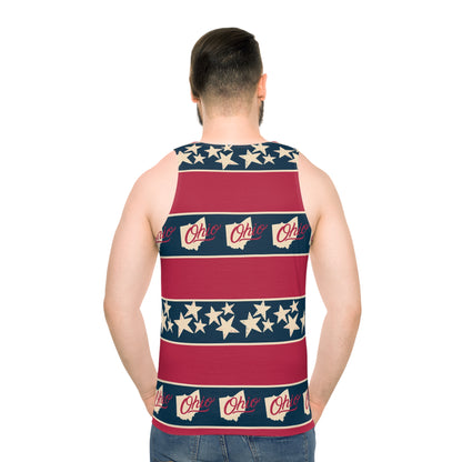 Ohio Red White and Blue Unisex Tank Top (AOP)