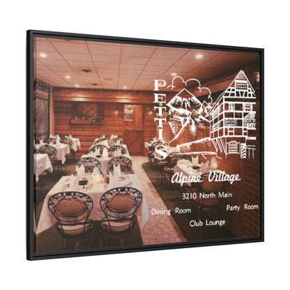 Petti’s Alpine Village Findlay, O. Custom Framed Matte Canvas Print – Alpine Village Decor for Dining Rooms and Parties