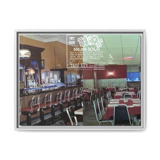 Taco Ed’s Findlay, Ohio Framed Matte Canvas Art - Vintage Restaurant Decor with Taco Theme