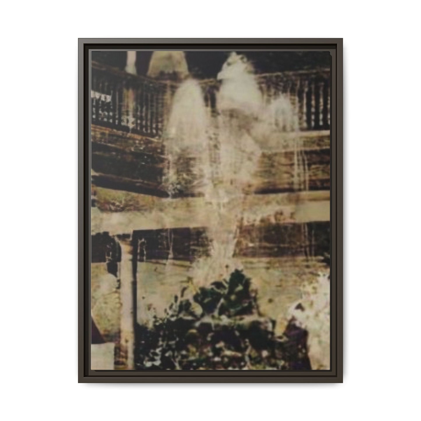 “Meet Me at the Fountain” C.F. Jackson’s Findlay, O. Vintage Matte Canvas Wall Art - Framed Historic Ohio Scene