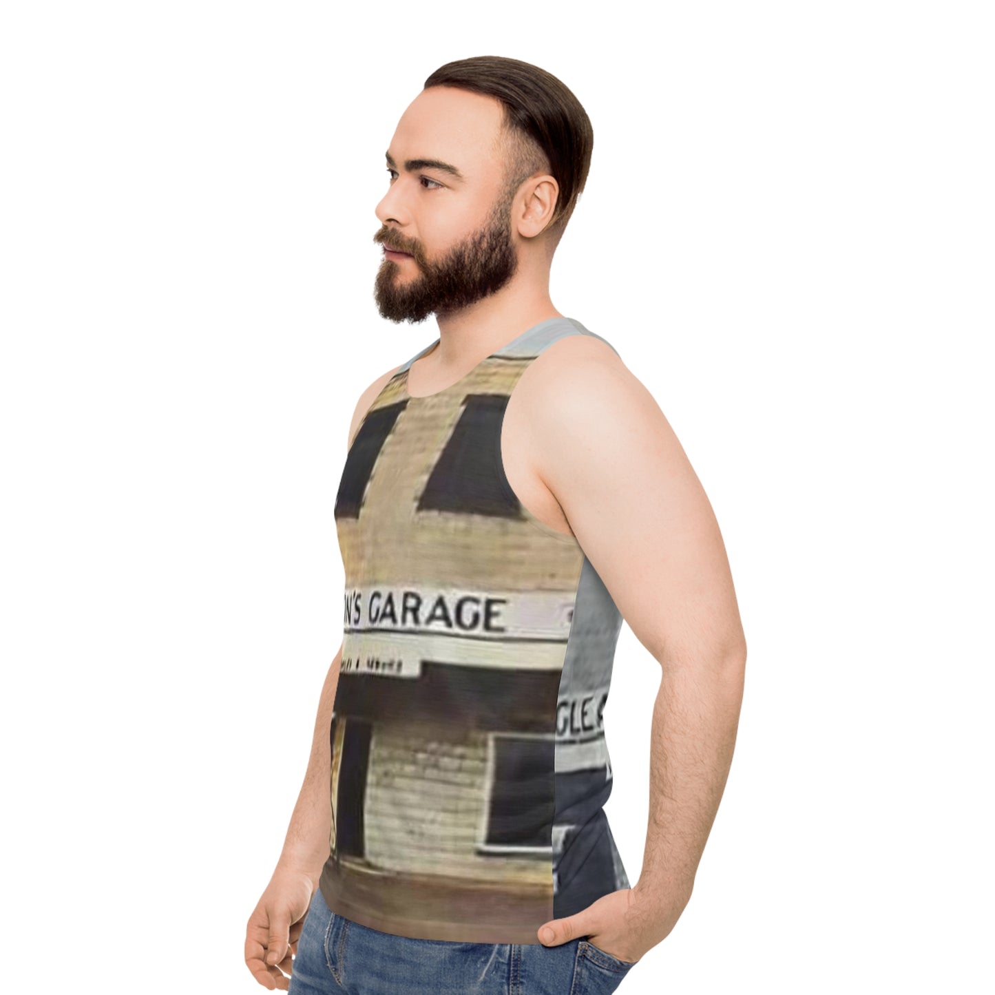 Gleason’s Garage Unisex Tank Top (AOP)