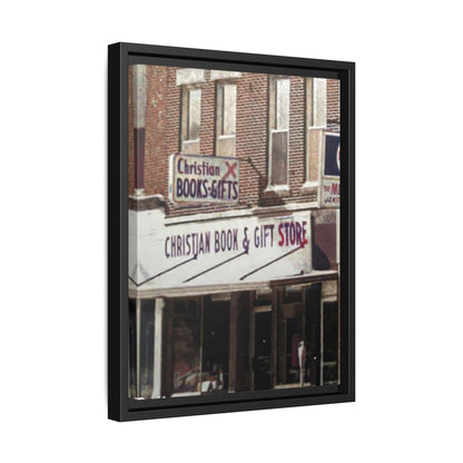 Christian Gift and Book Store Vintage Framed Canvas Art - Christian Book & Gift Store