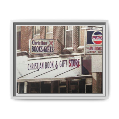 Christian Gift and Book Store Vintage Framed Canvas Art - Christian Book & Gift Store