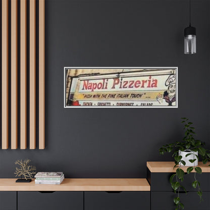 Napoli Pizzeria Retro Framed Canvas Print - Classic Italian Restaurant Decor