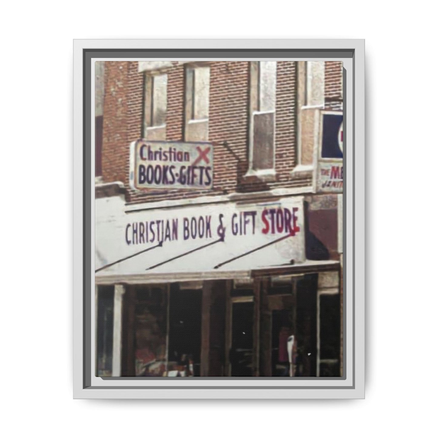 Christian Gift and Book Store Vintage Framed Canvas Art - Christian Book & Gift Store