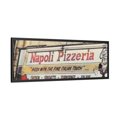 Napoli Pizzeria Retro Framed Canvas Print - Classic Italian Restaurant Decor