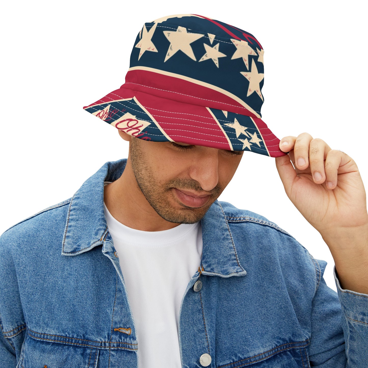 OHIO RED WHITE AND BLUE Bucket Hat (AOP)