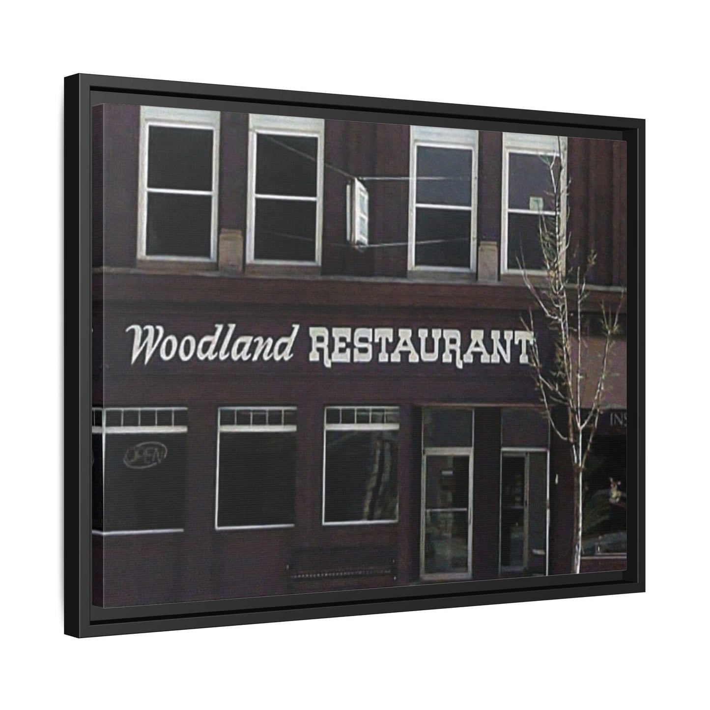 Woodland Restaurant Findlay O. Framed Matte Canvas Print - Woodland Restaurant Art for Home Decor