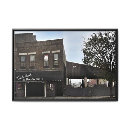 Uncle Buck & Boudreaux’s Framed Matte Canvas Art - Uncle Buck & Boudreaux's Street Scene Decor