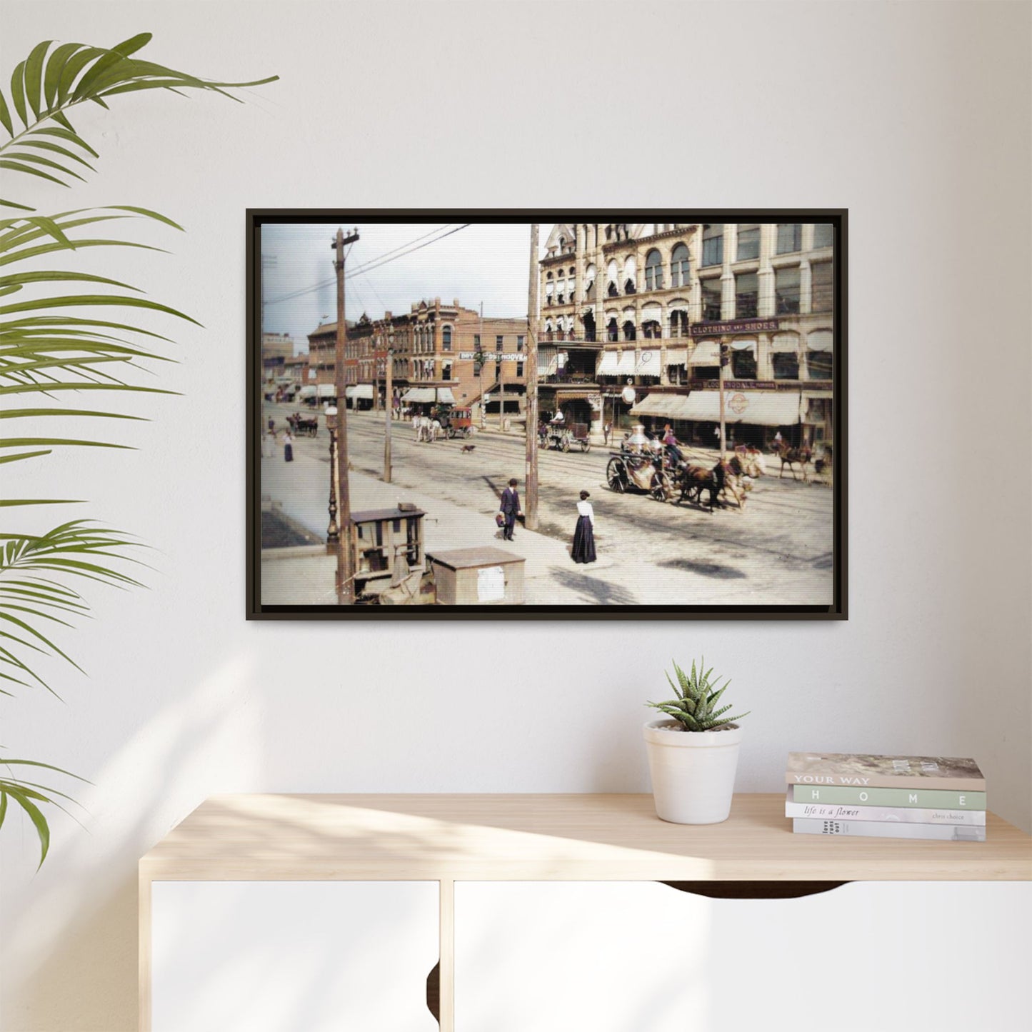 Marvin Block Findlay O. Vintage Street Scene Framed Matte Canvas - Urban Nostalgia Artwork