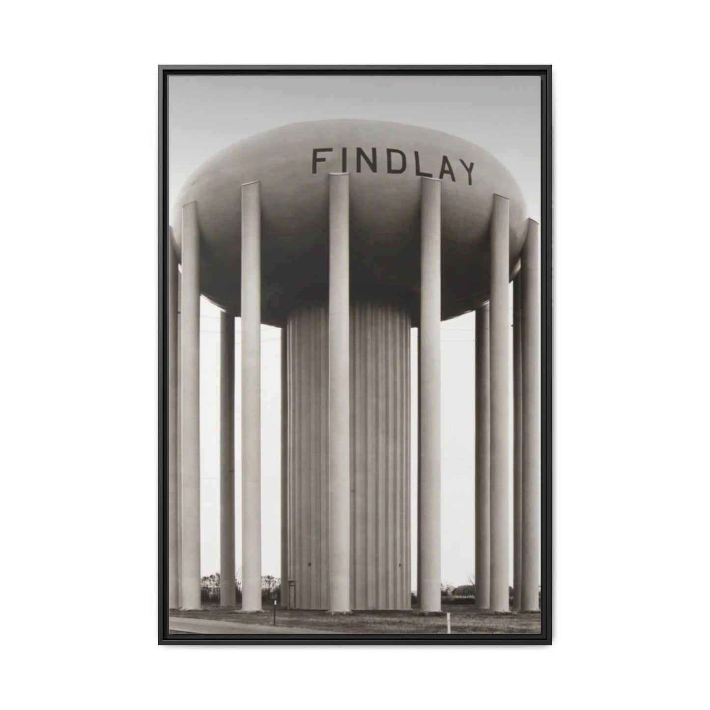 Findlay Water Tower Framed Matte Canvas Wall Art - Findlay Water Tower Photography Print