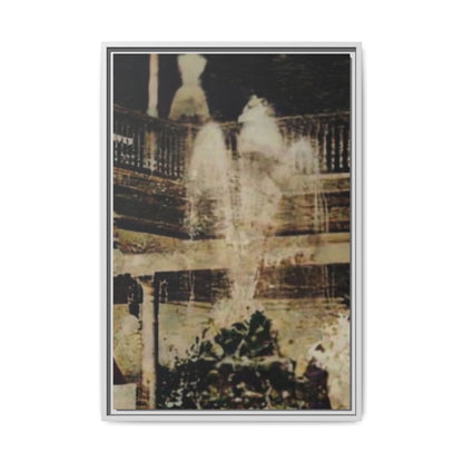 “Meet Me at the Fountain” C.F. Jackson’s Findlay, O. Vintage Matte Canvas Wall Art - Framed Historic Ohio Scene