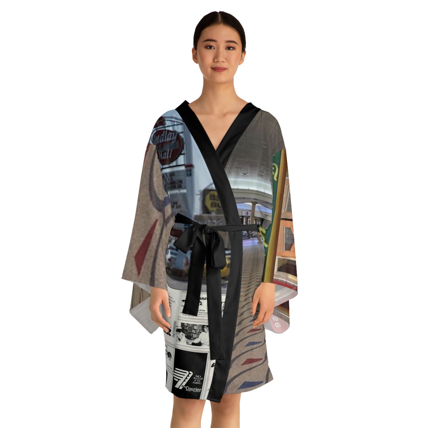 Findlay Village Mall Long Sleeve Kimono Robe (AOP)