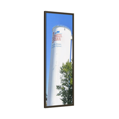 Pioneer Sugar Framed Matte Canvas Print - Vintage Farm Silos Art