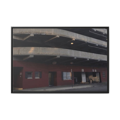 Downtown Findlay Parking Garage Urban Vibes Framed Canvas Art | Modern Wall Decor