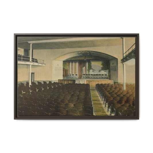 Vintage Auditorium Framed Canvas Print - Multi-Color Art for Home Decor