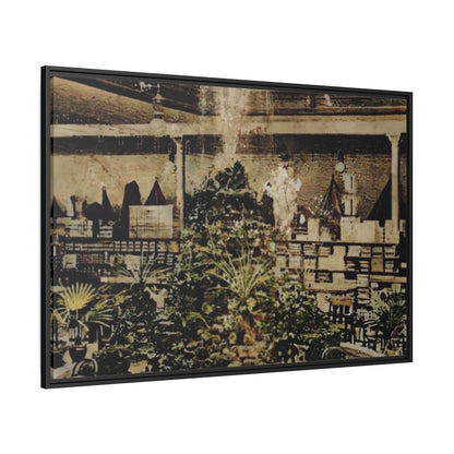 “Meet Me at the Fountain” C.F. Jackson’s Findlay, O. Vintage Matte Canvas Wall Art - Framed Historic Ohio Scene