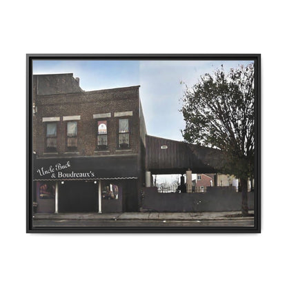 Uncle Buck & Boudreaux’s Framed Matte Canvas Art - Uncle Buck & Boudreaux's Street Scene Decor