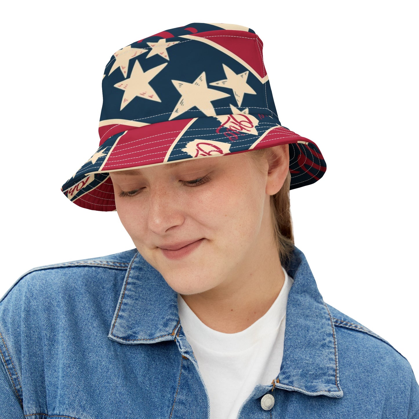 OHIO RED WHITE AND BLUE Bucket Hat (AOP)